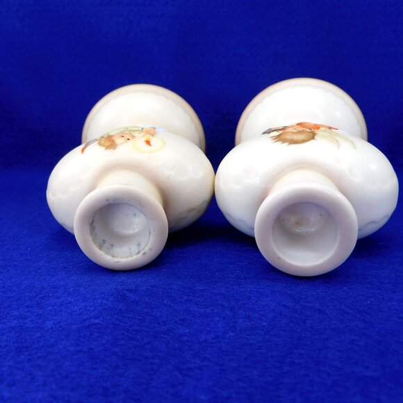 2 Hummel Goebel Angel Heart Shaped Ceramic Candle Holders / Candlesticks Vintage - Picture 7 of 8